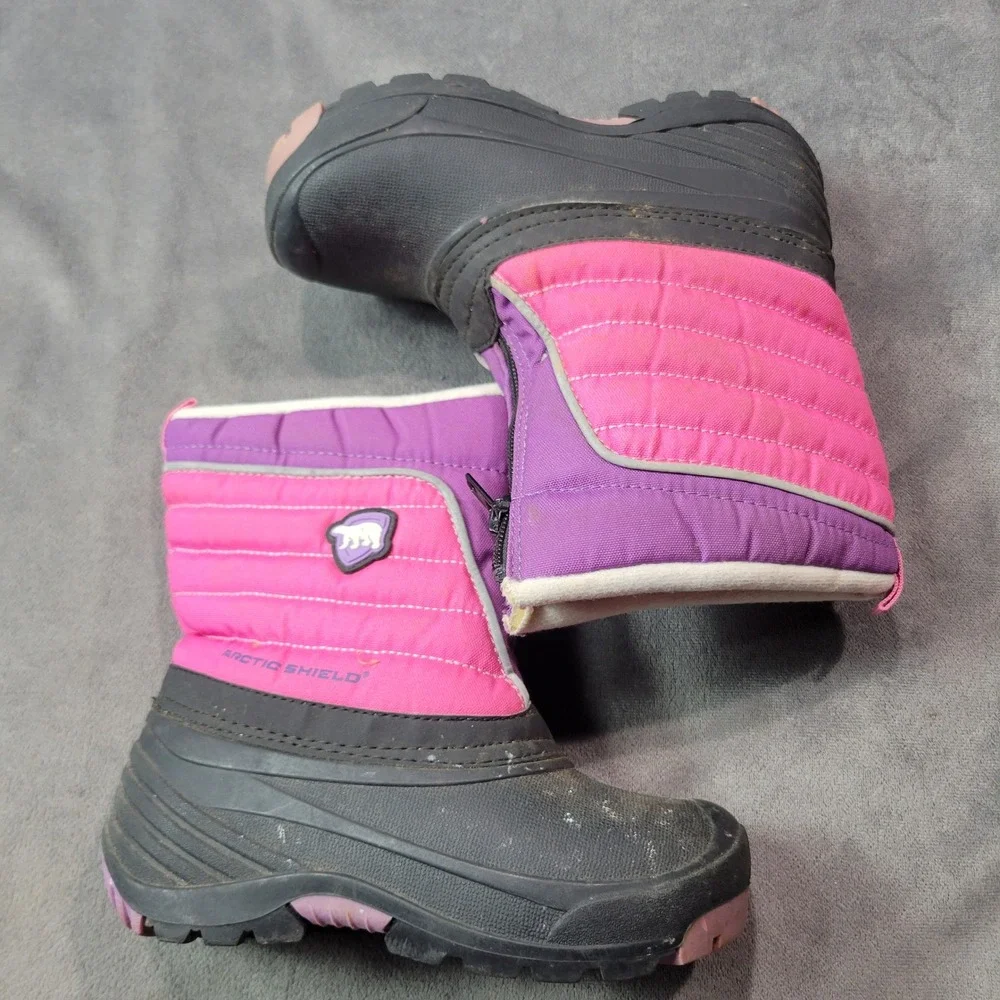 Arctic Shield Kids Pink Purple Waterproof Winter Snow Boots‎ GTAR47SH007 Size 11